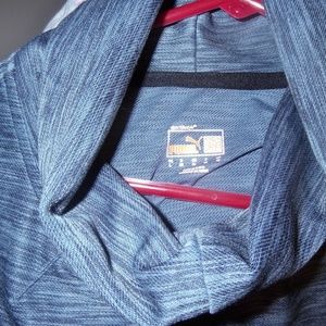 PUMA WOMEN'S BLUE CROP COWL NECK SLEEVELESS PULLOV